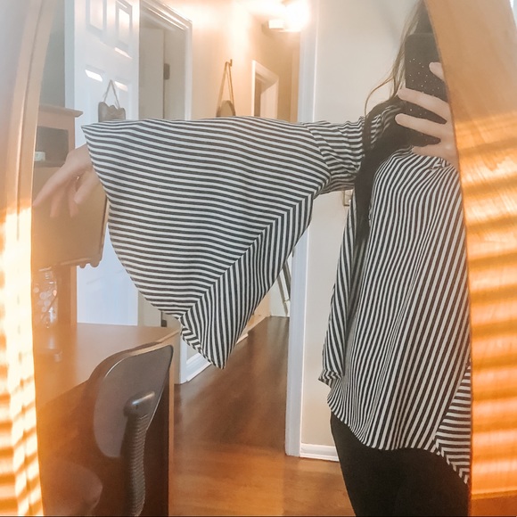 Philosophy Striped Bell Sleeve Blouse - Picture 6 of 6